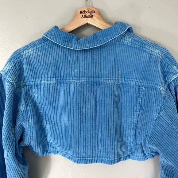 NWT Urban Outfitters BDG Carissa Cropped Corduroy Jacket in Blue XS - Picture 15 of 15